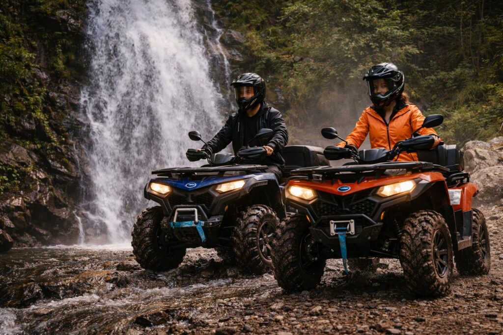 Quad & ATV rental in Bled, Slovenia exploring waterfaals
