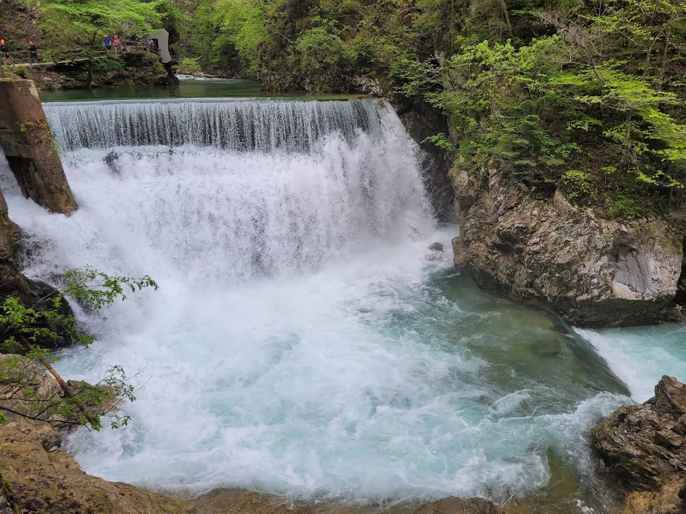 Šum waterfall at the end of Vintgar Gorge