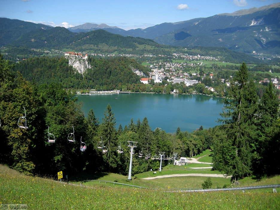 View over the Sava Dolinka valley near Bled where the zipline course runs